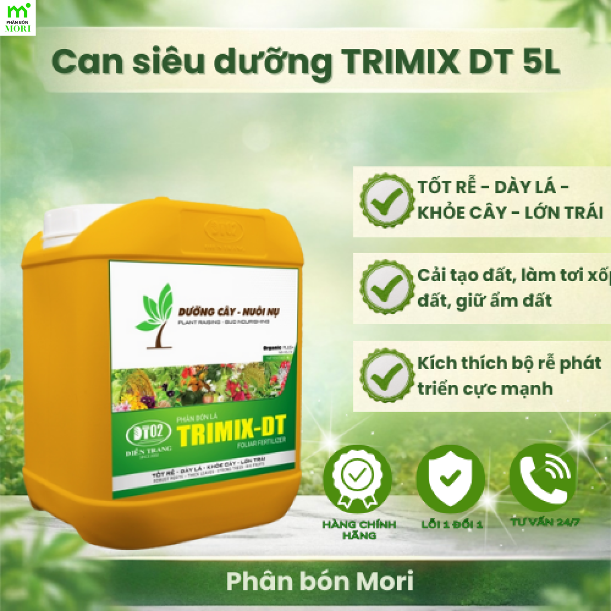 Can siêu dưỡngTRIMIX-DT CAQ 5L tốt lá dày nụ lớn trái