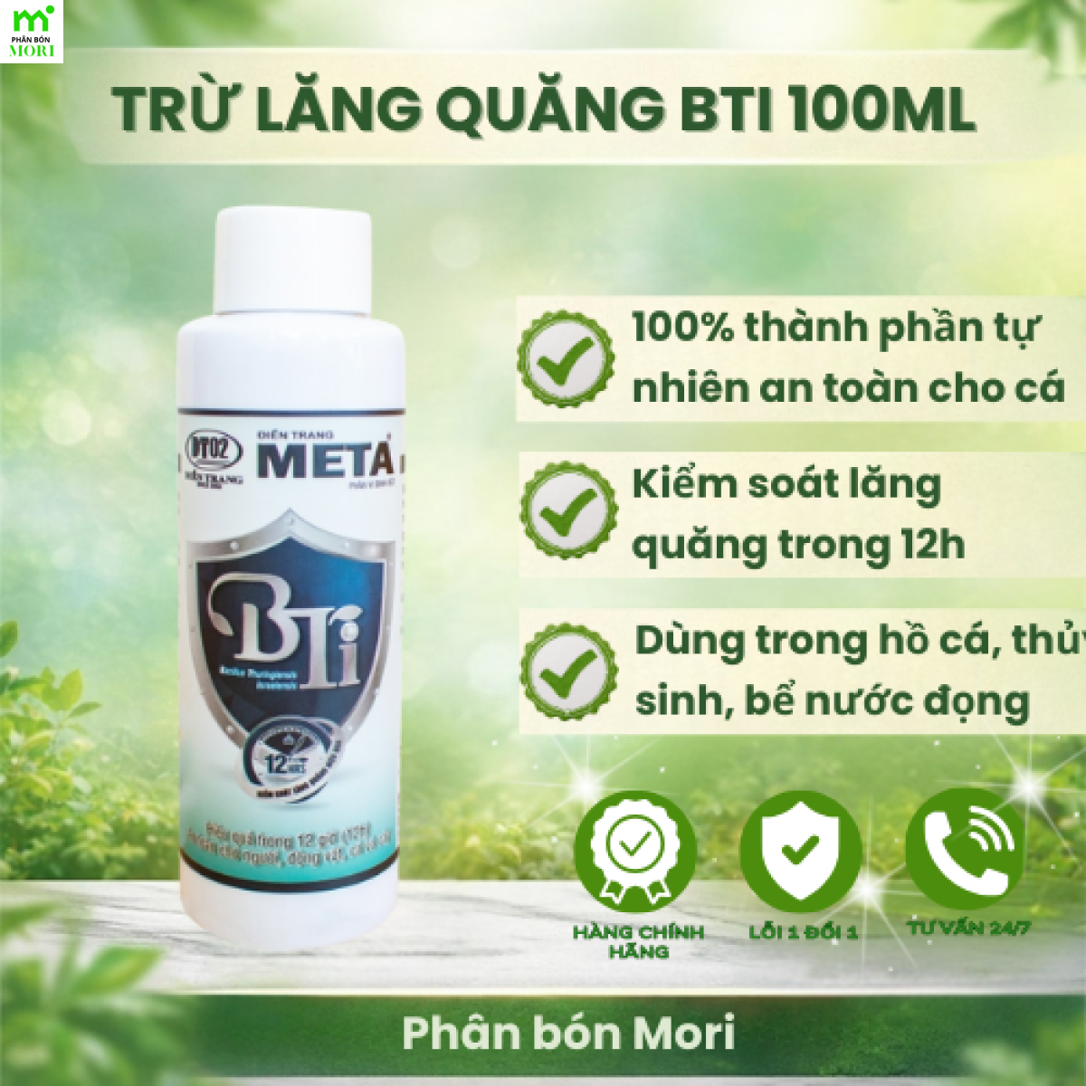 PHÂN VI SINH ĐIỀN TRANG-META BTi 100ml Bí Quyết Kiểm Soát Lăng Quăng Trong 12 Giờ