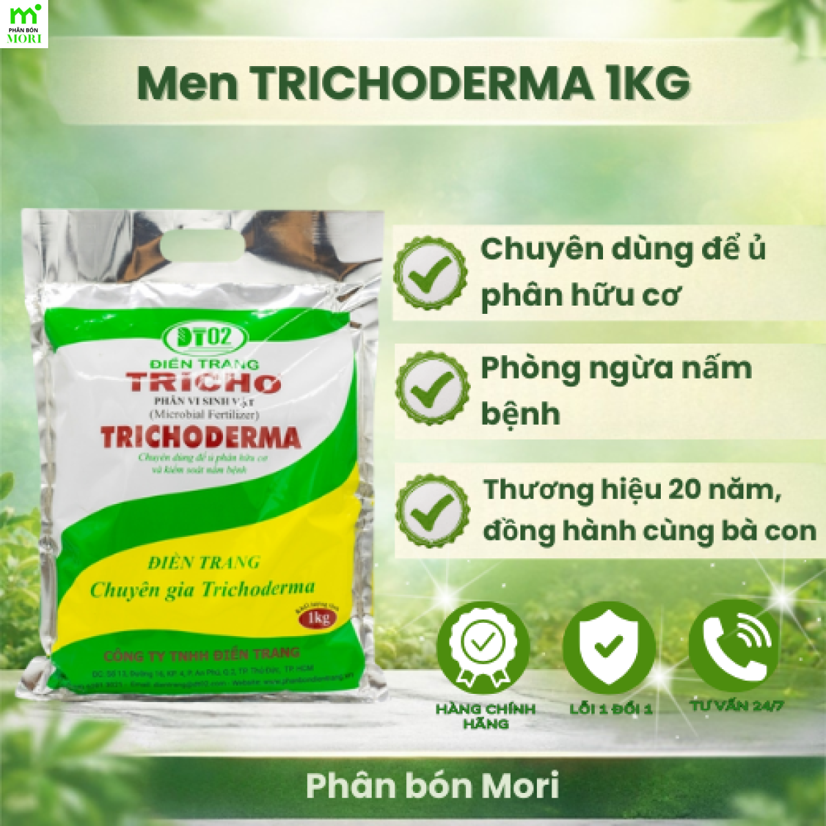 Men trichoderma Điền Trang 1kg