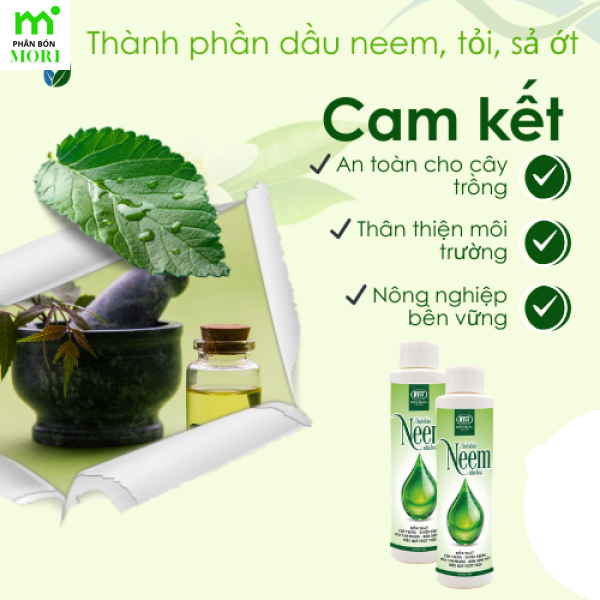 Bám dính neem chili 500ml chiết suất tỏi sả ớt kiểm soát côn trùng